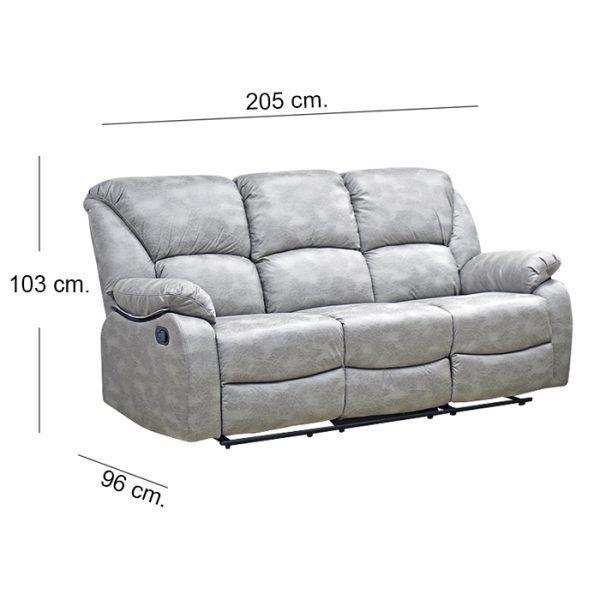 Sofá Reclinable Con Consola 3 Cuerpos Rosario Steel Premium-6