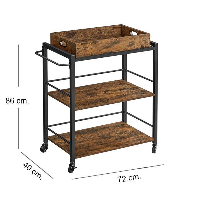 Carrito Bar Walnut XL-4