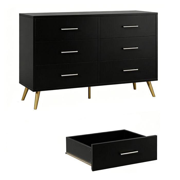 Comoda Buffet Cajonera 6 Cajones Black-2
