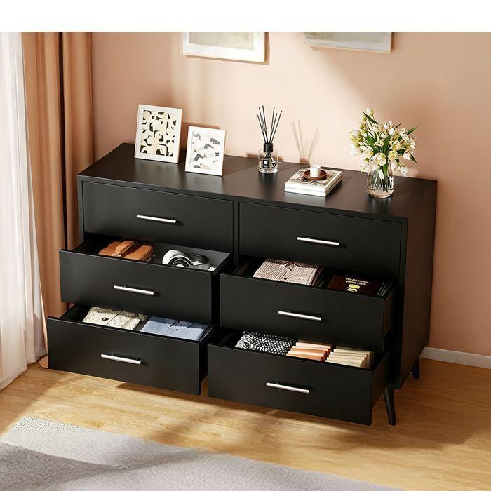 Comoda Buffet Cajonera 6 Cajones Black-3