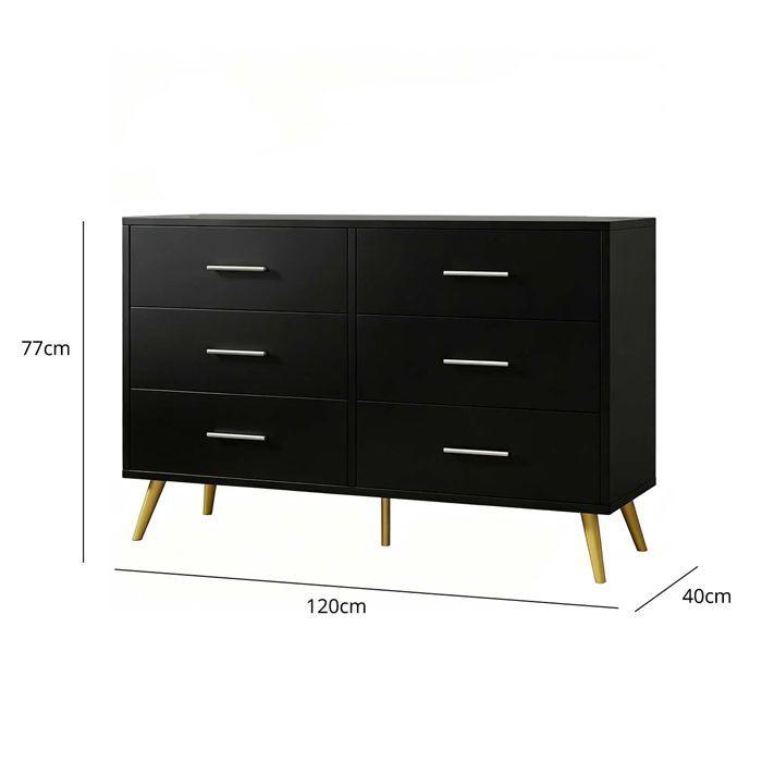 Comoda Buffet Cajonera 6 Cajones Black-5
