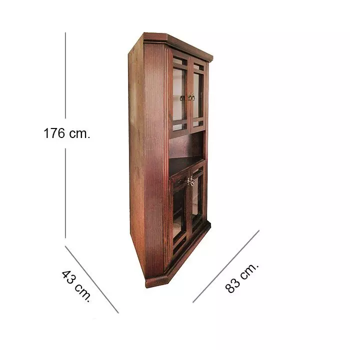 VITRINA ESQUINERO MAXI 4 PUERTAS (176 x 92 x 52cm)-3