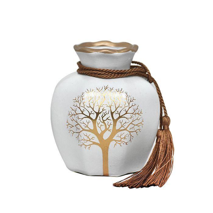 Set Floreros y Plato Decorativo Blanco-2