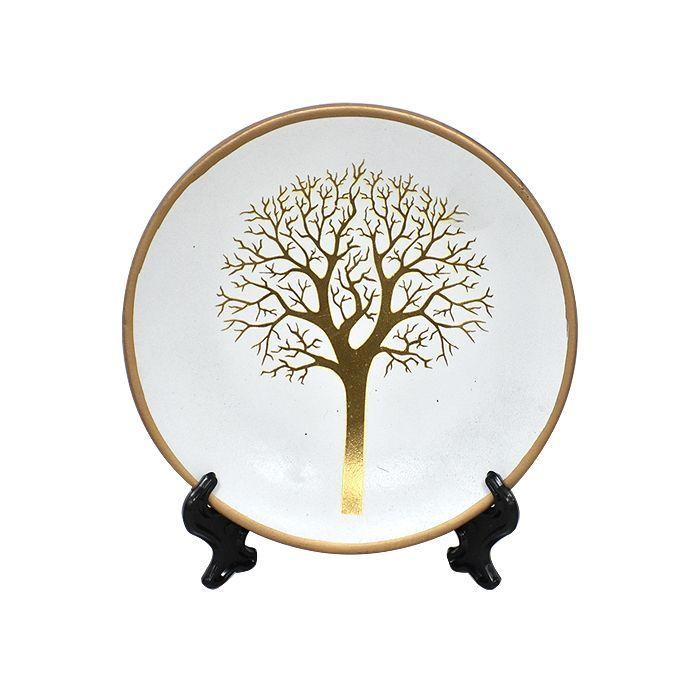 Set Floreros y Plato Decorativo Blanco-3