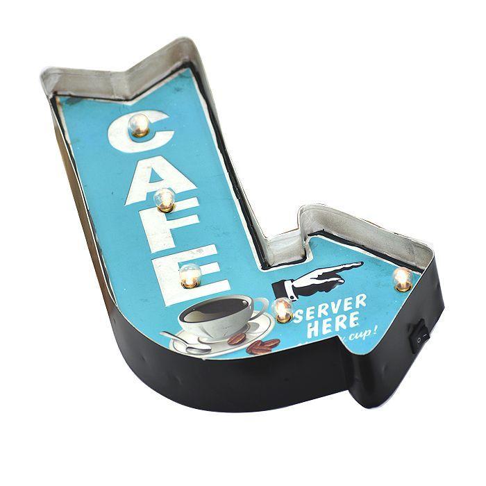 LETRERO VINTAGE LED CAFÉ (23 x 6 x 42 cms.)-0