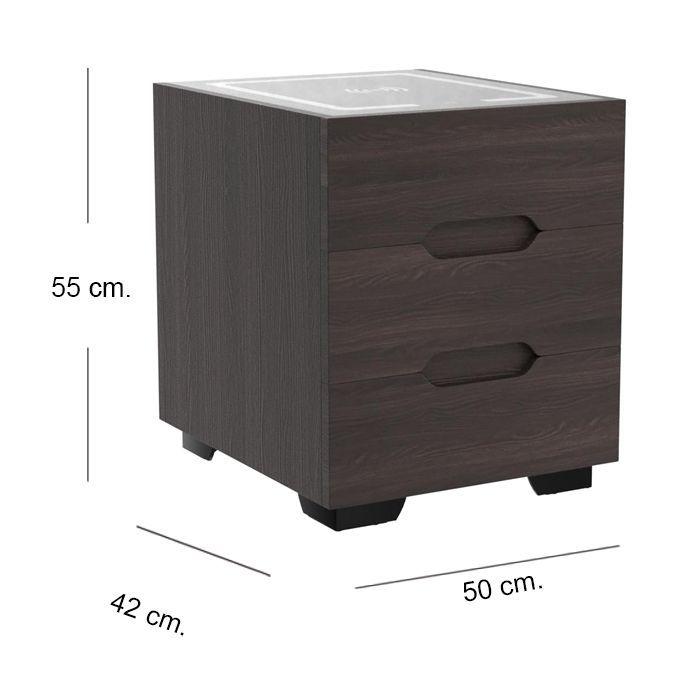 PAR DE VELADORES MESA DE NOCHE INTELIGENTE CON LUZ USB CARGADOR INALÁMBRICO-6