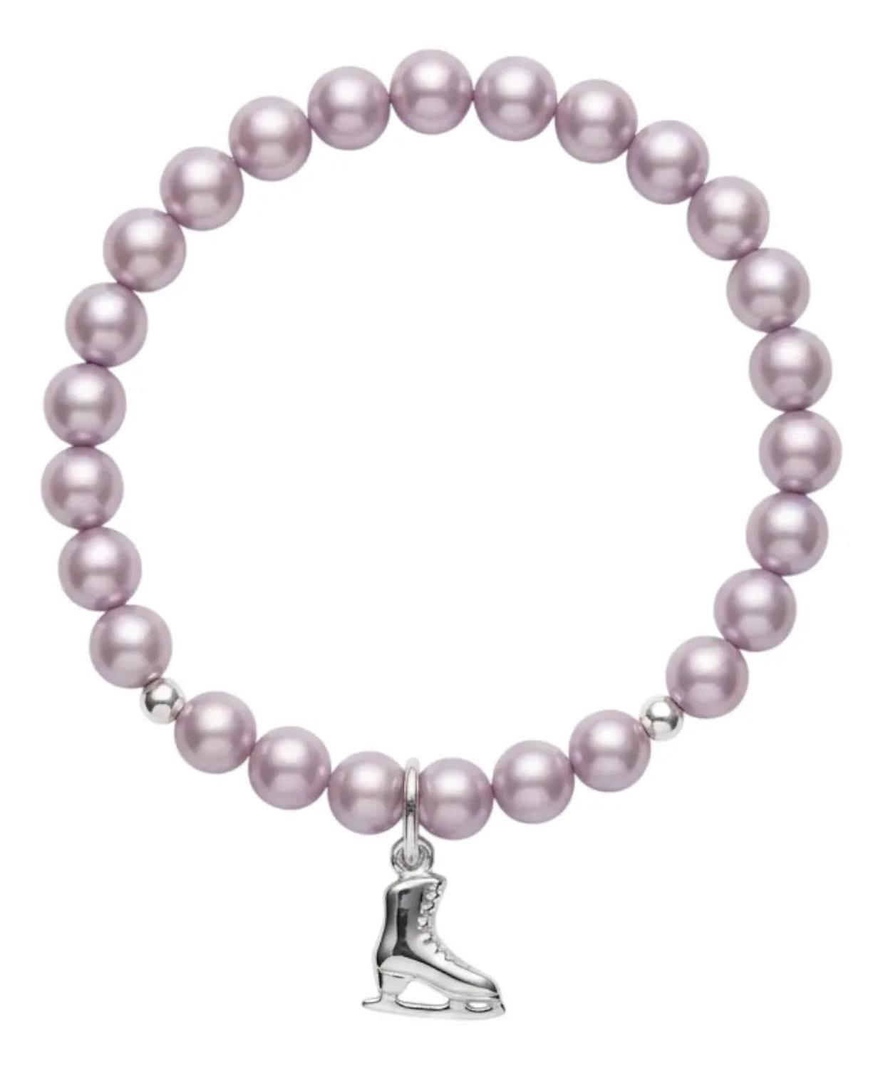Pulsera Mallorca Rafaela Niña Perla Lila, Bolitas Y Patin Lila 4.5 Cm 14 Cm-4