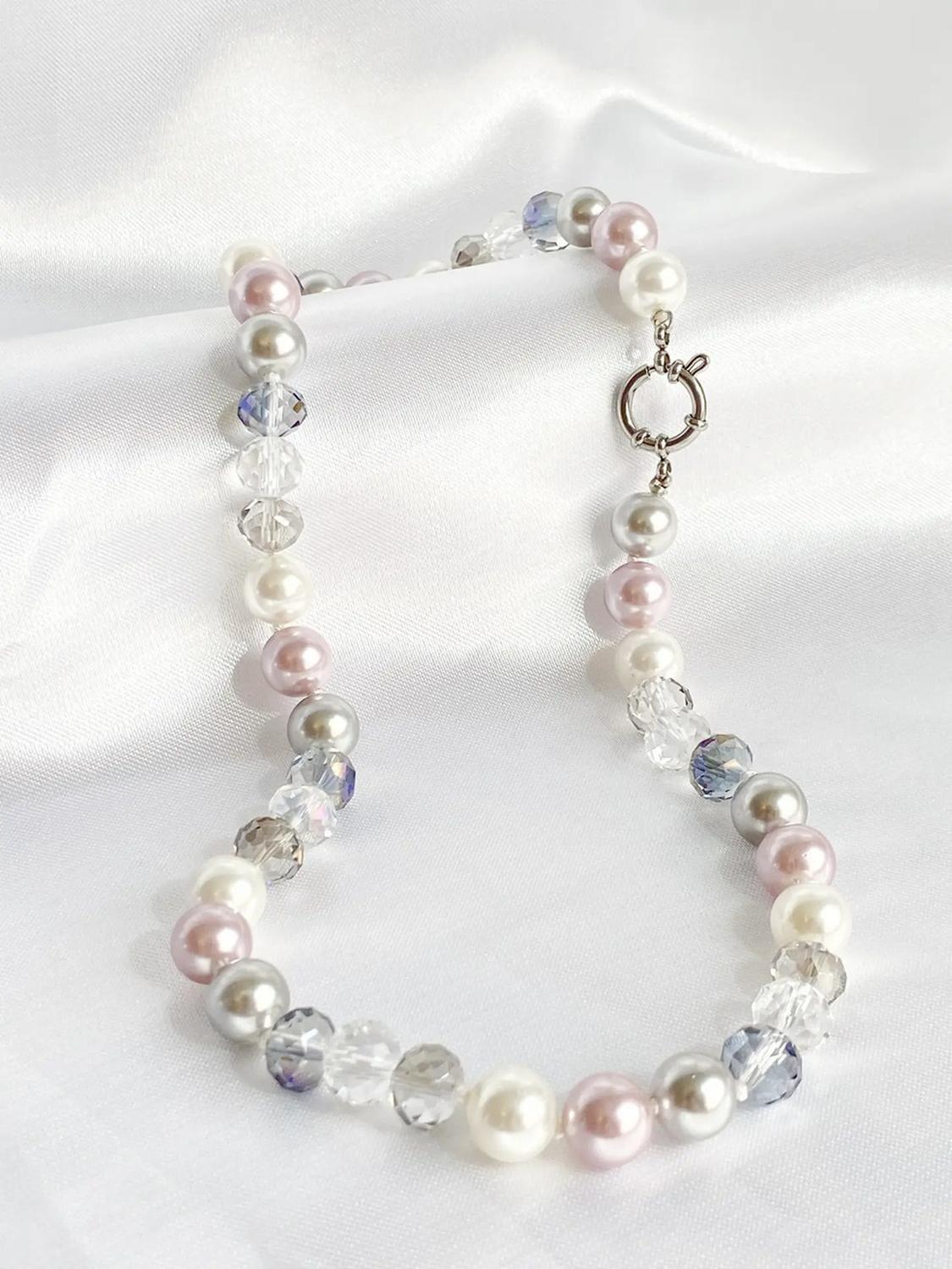 Collar De Perla Mallorca 10mm 50cm Broche Timon Acero 316l Multicolor-3
