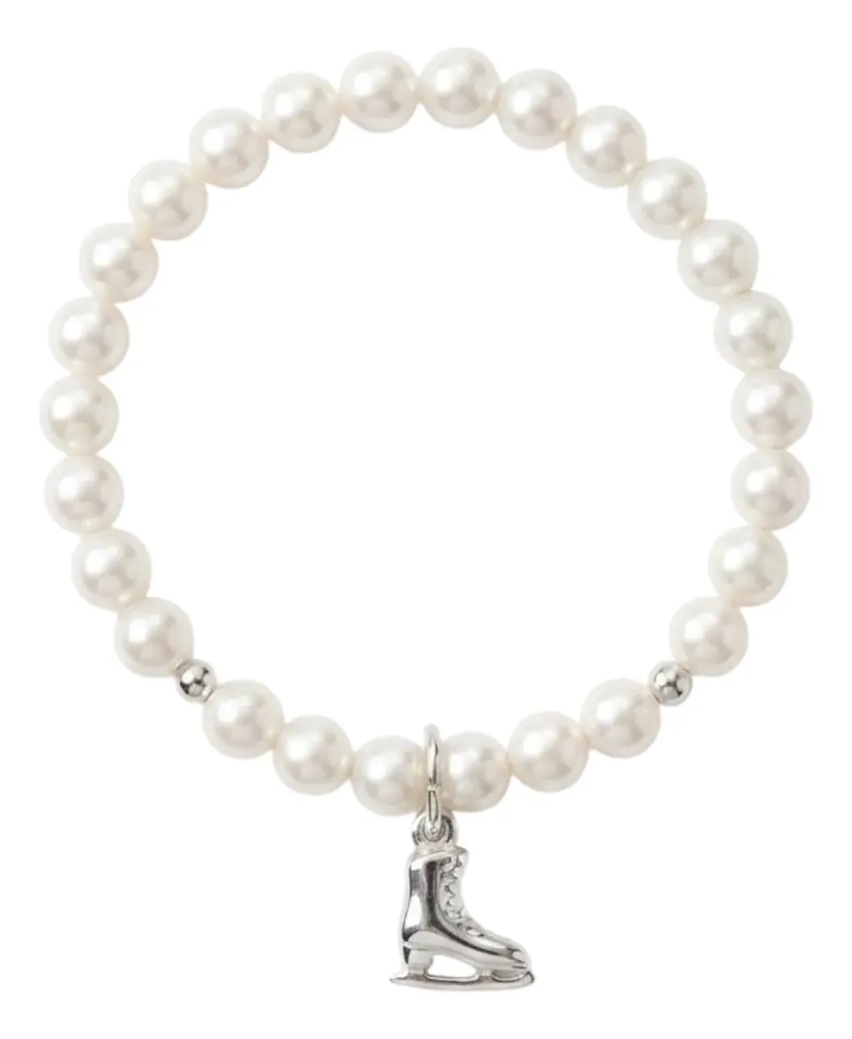 Pulsera Mallorca Rafaela Niña Perla Blanca, Bolitas Y Patin Blanco 4.5 Cm 14 Cm-4