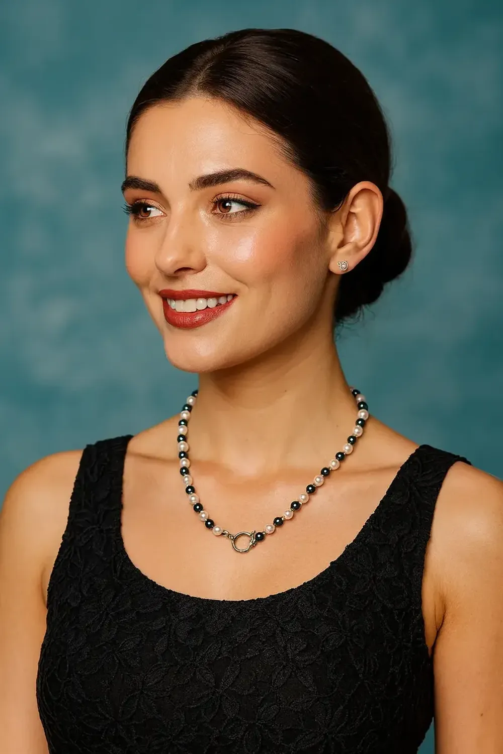 Collar Mallorca Perla Clasica Y Ematita 5 Y 6 Mm 50cm Blanco-1