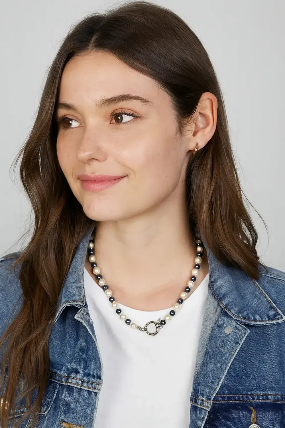 Collar Mallorca Perla Clasica Y Ematita 5 Y 6 Mm 50cm Blanco-4