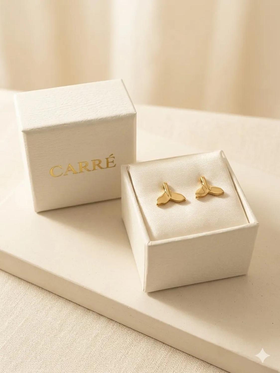 Aro Carré Mujer Colita De Ballena Enchapado En Oro 18 K Dorado-0