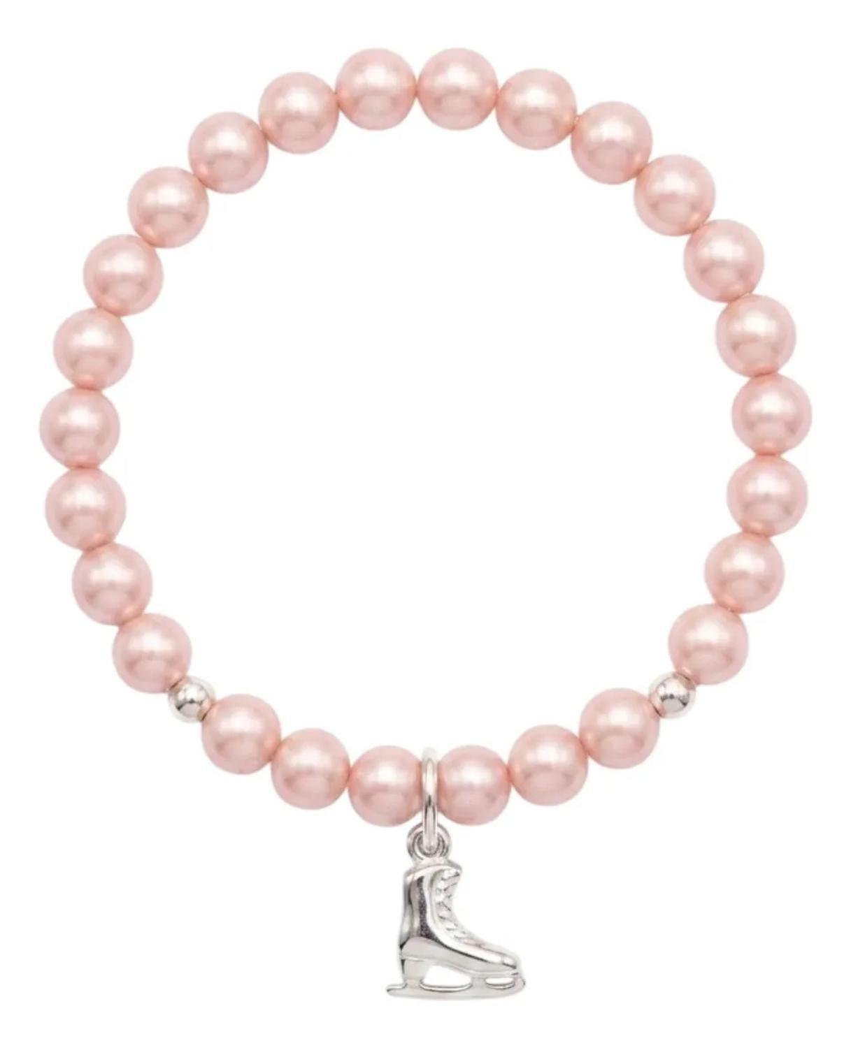 Pulsera Mallorca Rafaela Niña Perla Rosada, Bolitas Y Patin Rosa 4.5 Cm 14 Cm-3