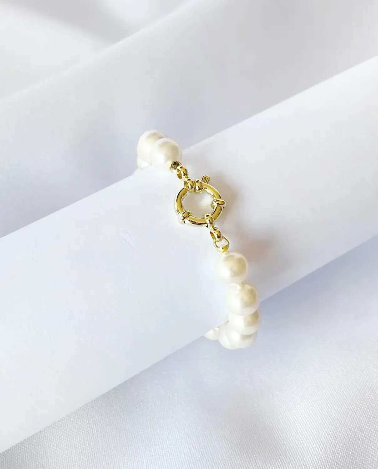 Conjunto Mallorca Perla Clásica Collar,pulsera Y Aros 8mm-7