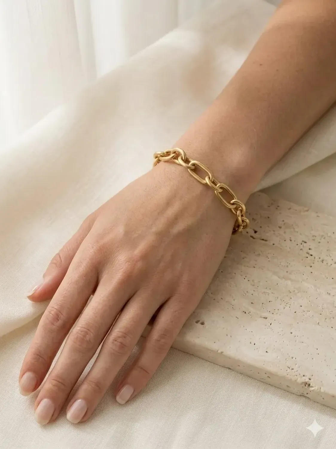 Pulsera Carré Mujer Cadena Gruesa Enchapada En Oro 18k Dorado 6.5 Cm 20 Cm-1