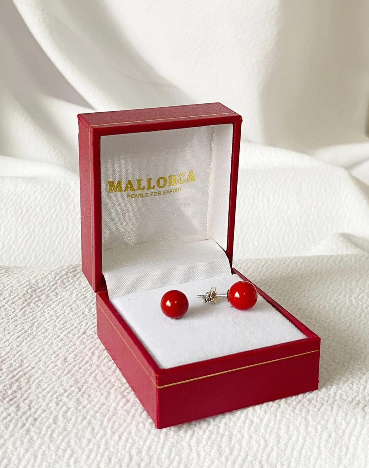 Aros De Perla 8mm Mallorca Con Base De Plata 925-2