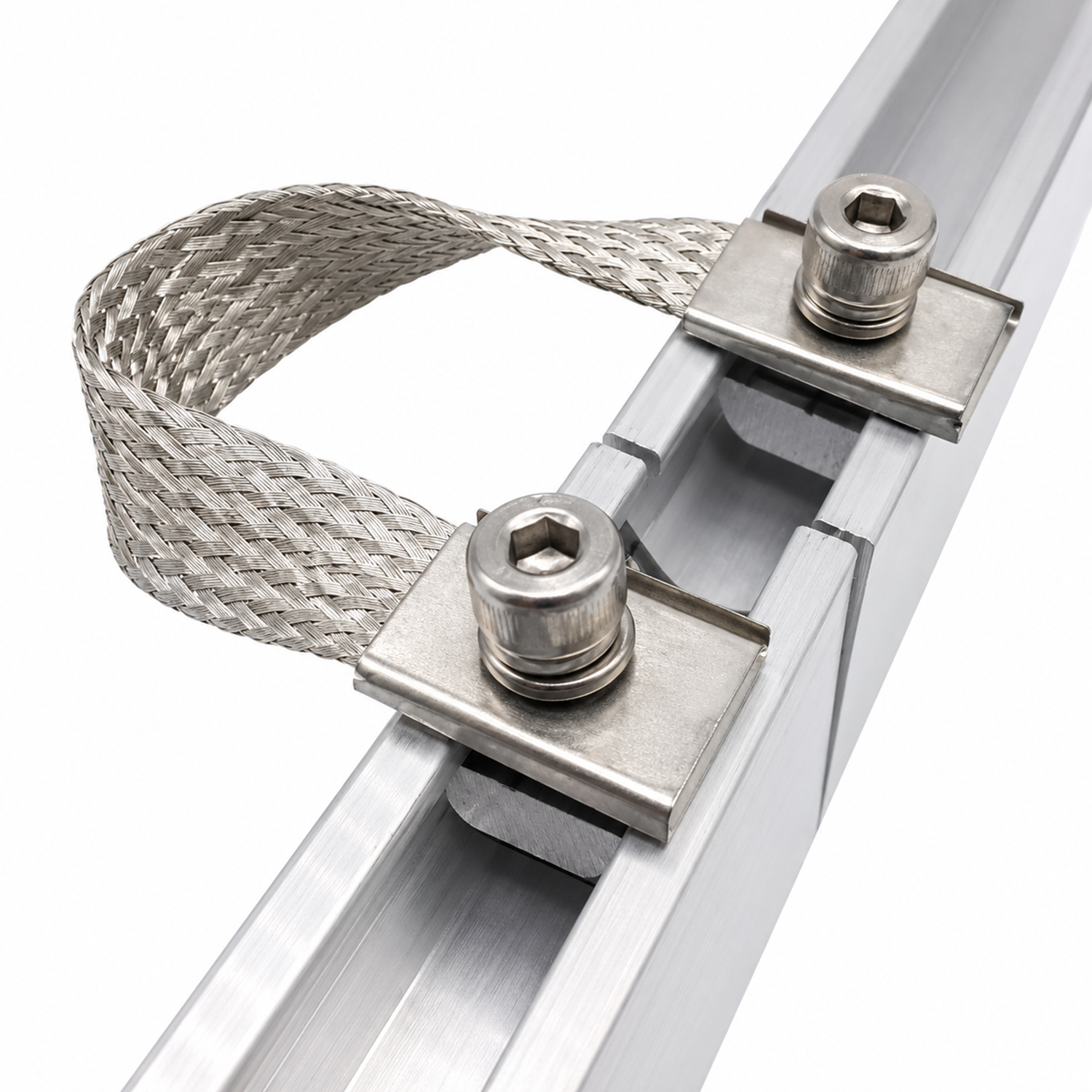 Conector Jumper Tierra Para Riel Solar 20cm-2