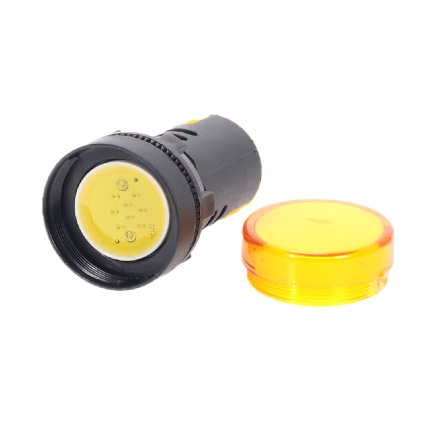Luz Piloto Led Amarillo 22mm 220v Pack 10 Unidades-4