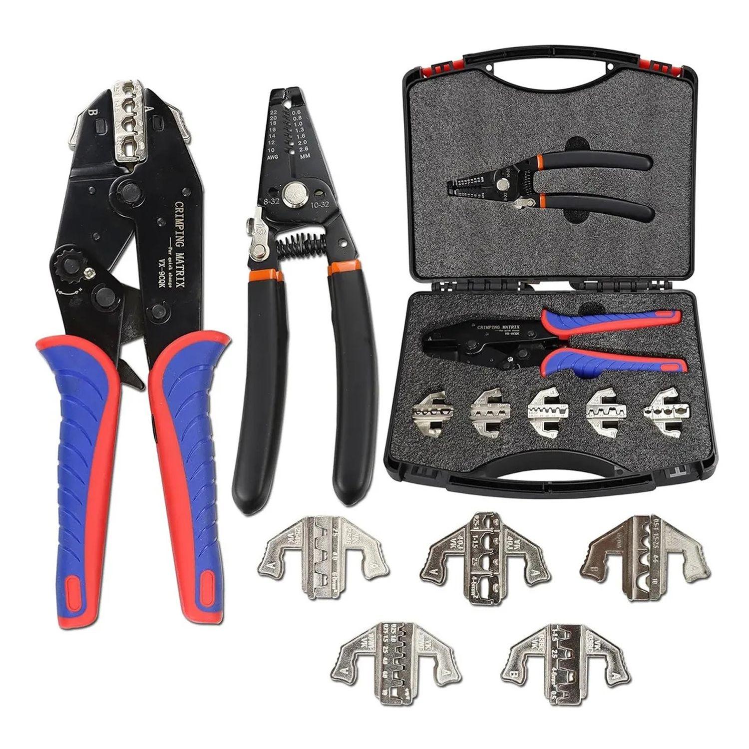 Set Alicate Crimpadora 5 Troqueles 0.25-10mm2 Con Pelacable-3