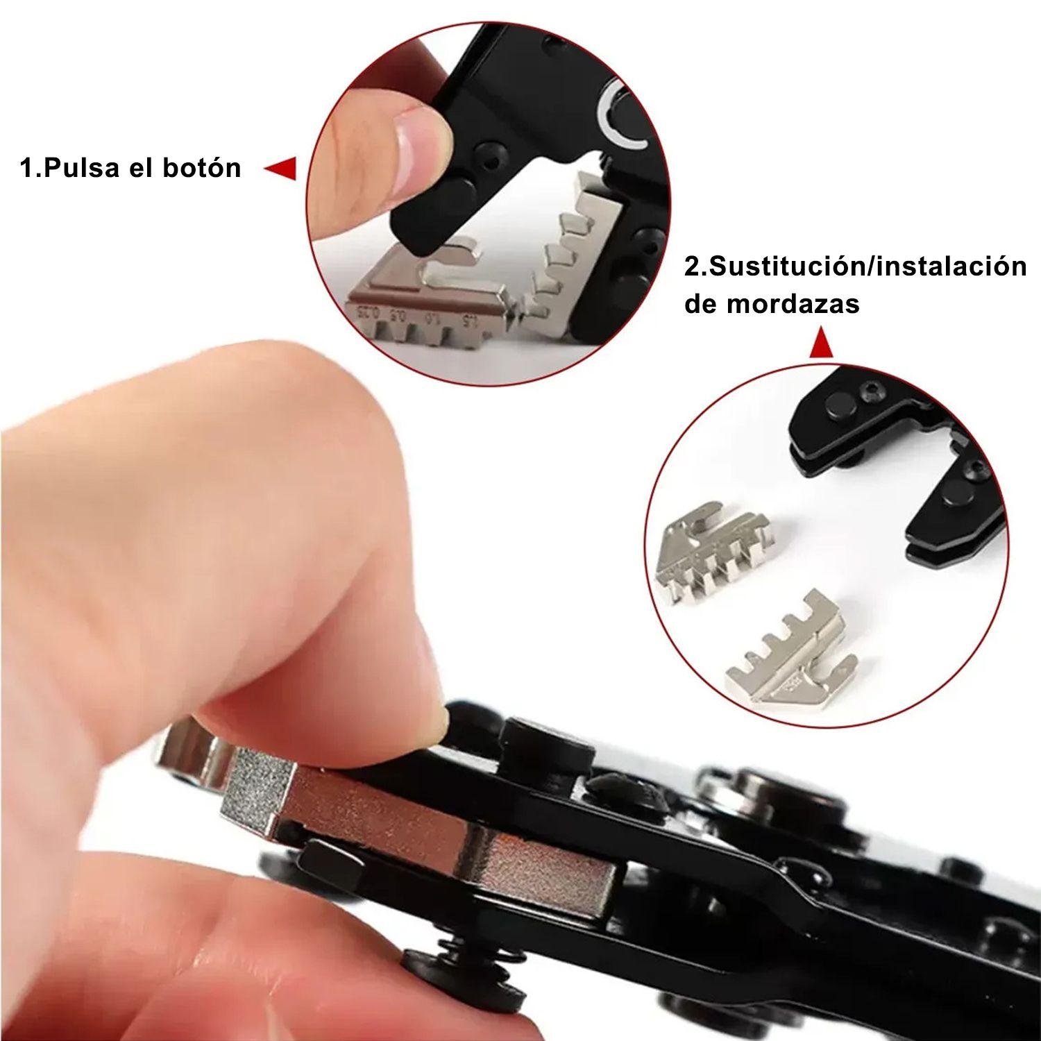 Set Alicate Crimpadora 5 Troqueles 0.25-10mm2 Con Pelacable-4