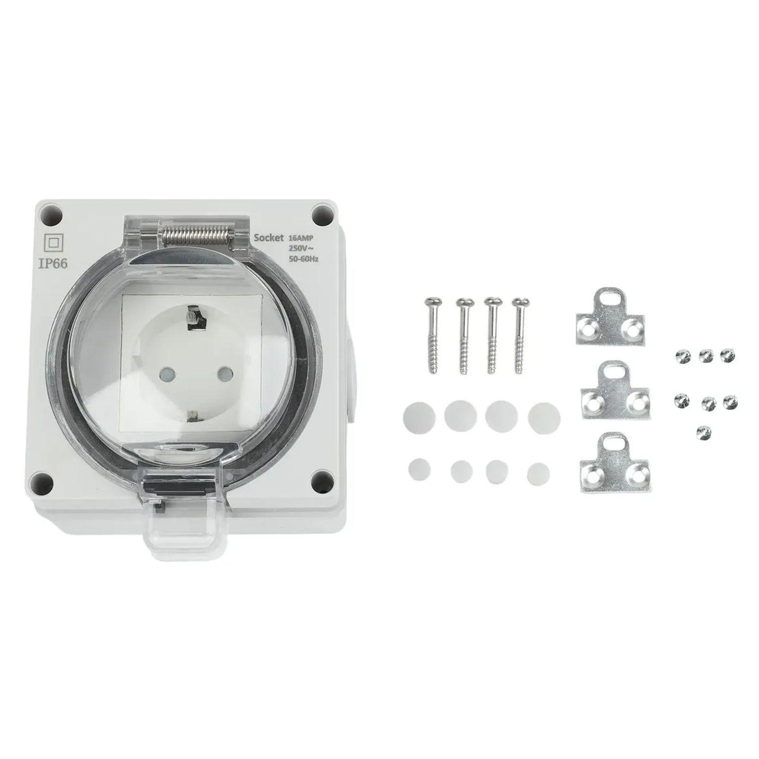 Tomacorriente Schuko Hidrobox Exterior IP66 16A 250V-3