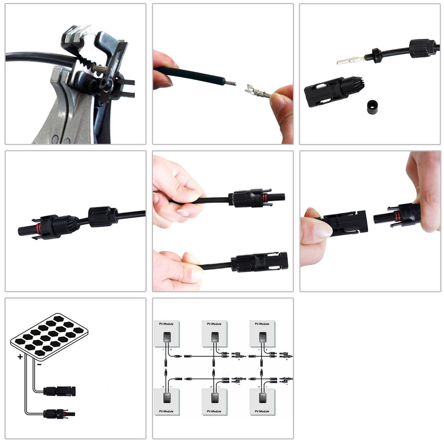 100 Pares Conector Mc4 Macho Hembra Solar-3