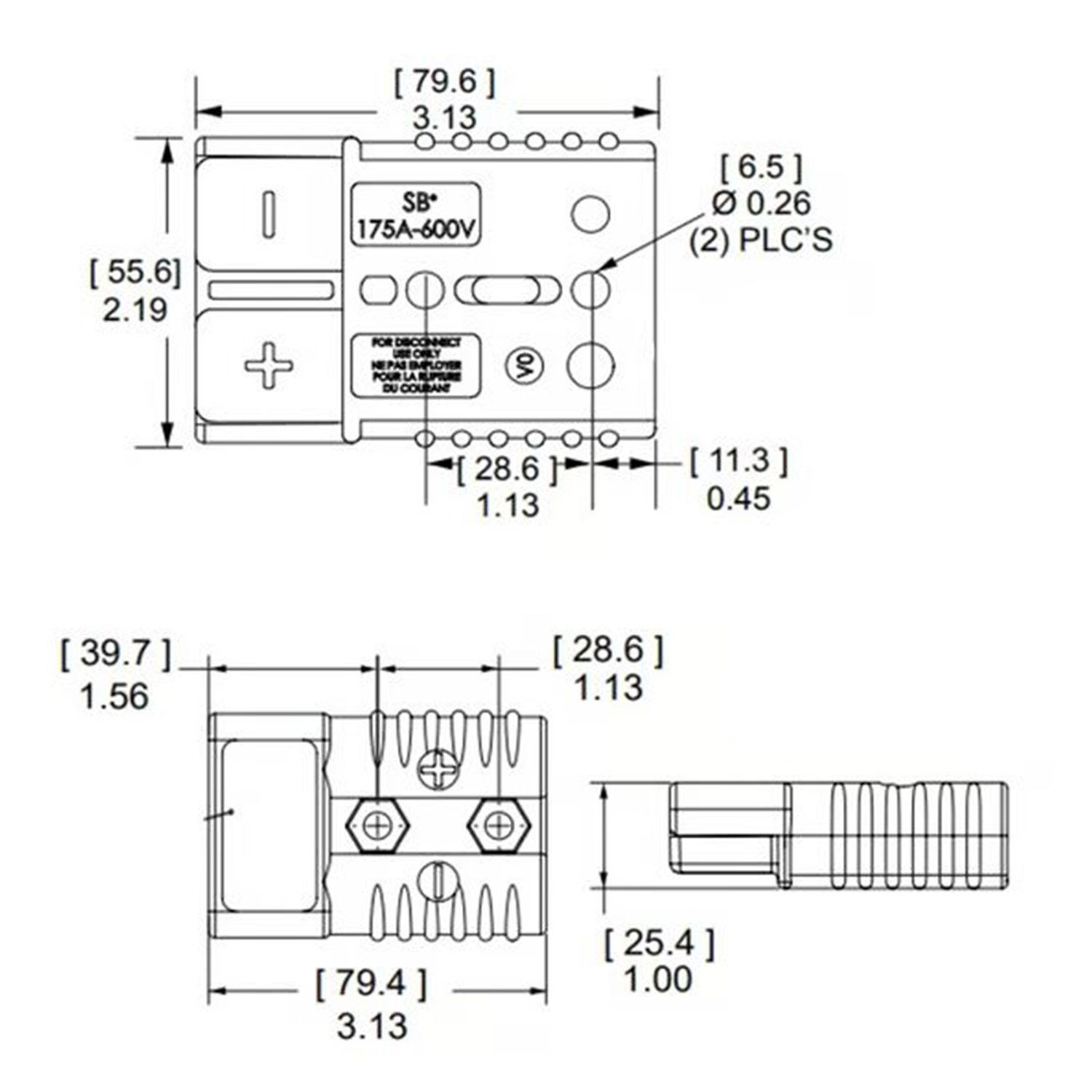 Conector Anderson 175a 600v Negro-2