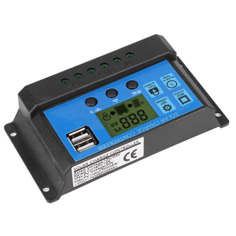 Regulador Carga Solar Digital 12v 24v 10a 2usb-2