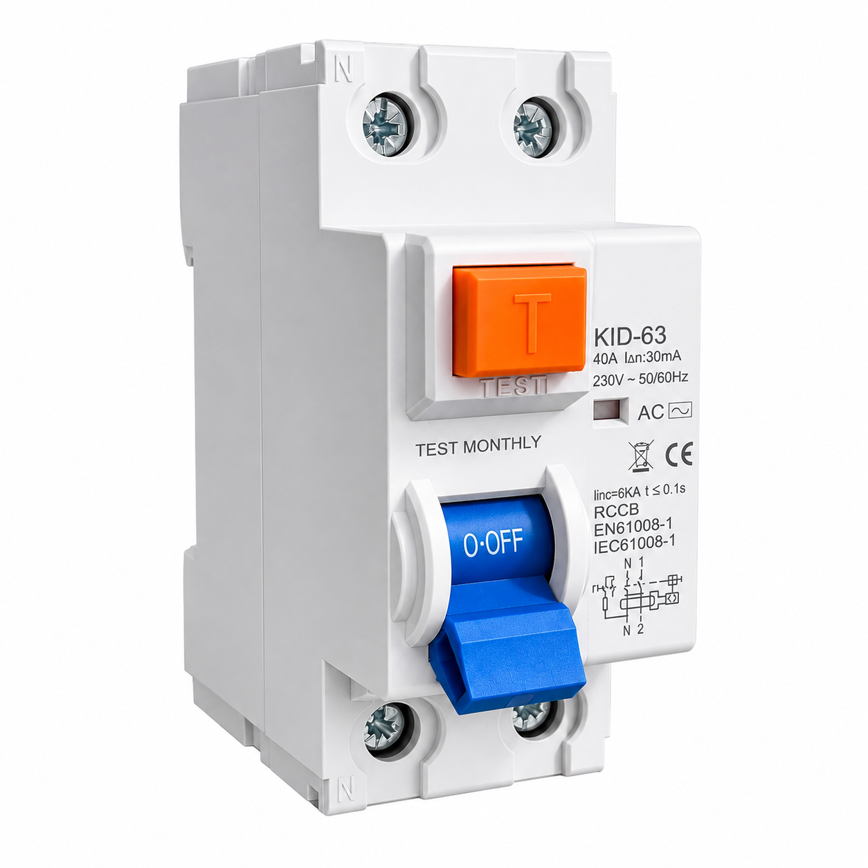 Interruptor Diferencial RCCB 2P 40A 30mA 230V AC-0