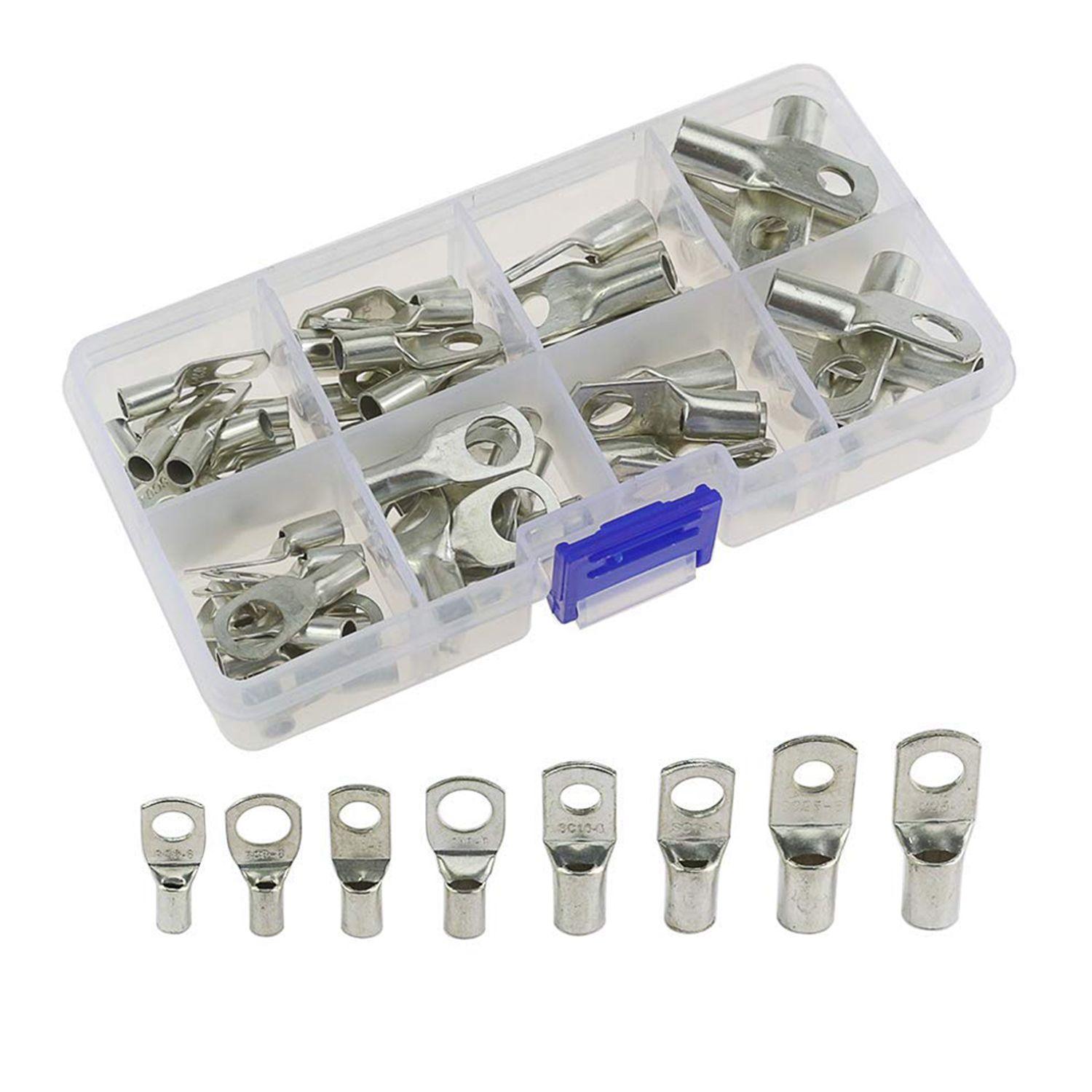Kit 60 Terminales Ojo Batería Cable Sc Con Caja-2