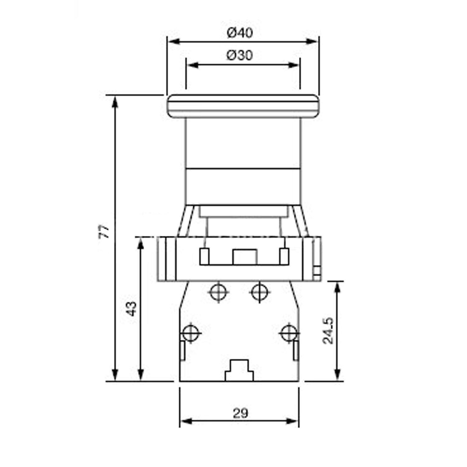 Pulsador De Emergencia Sobrepuesto Tipo Hongo 40mm Nc-5