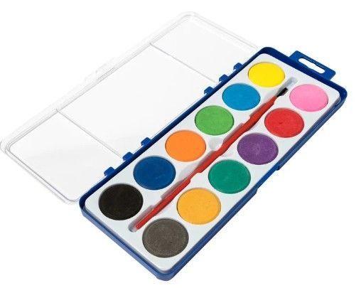 Acuarela en Pastilla 12 Colores Incluye Pincel-1