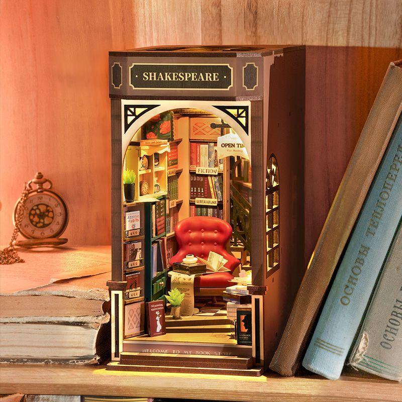 Book Nook Librería Clásica Shakespeare TGB07 – Puzzle 3D y Separador de Libros Decorativo-6