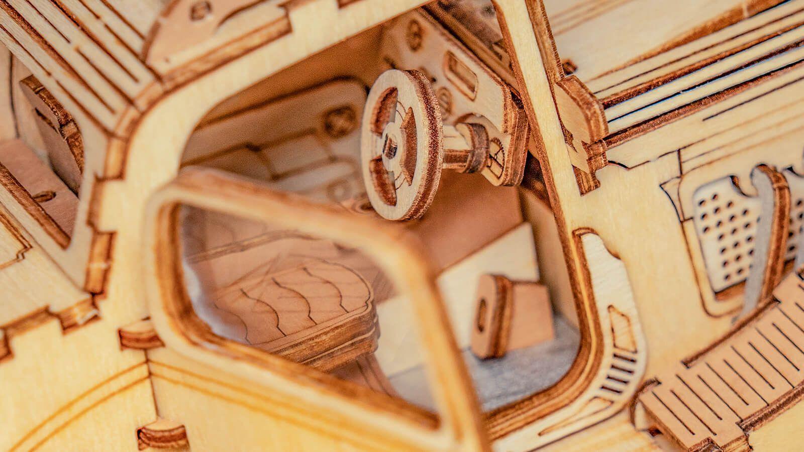 Puzzle 3D Auto Clásico de Madera Robotime-3