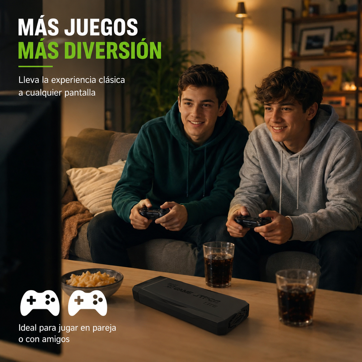 Consola Retro HDMI Game Stick Inalámbrica 2 Controles 2.4Ghz-4