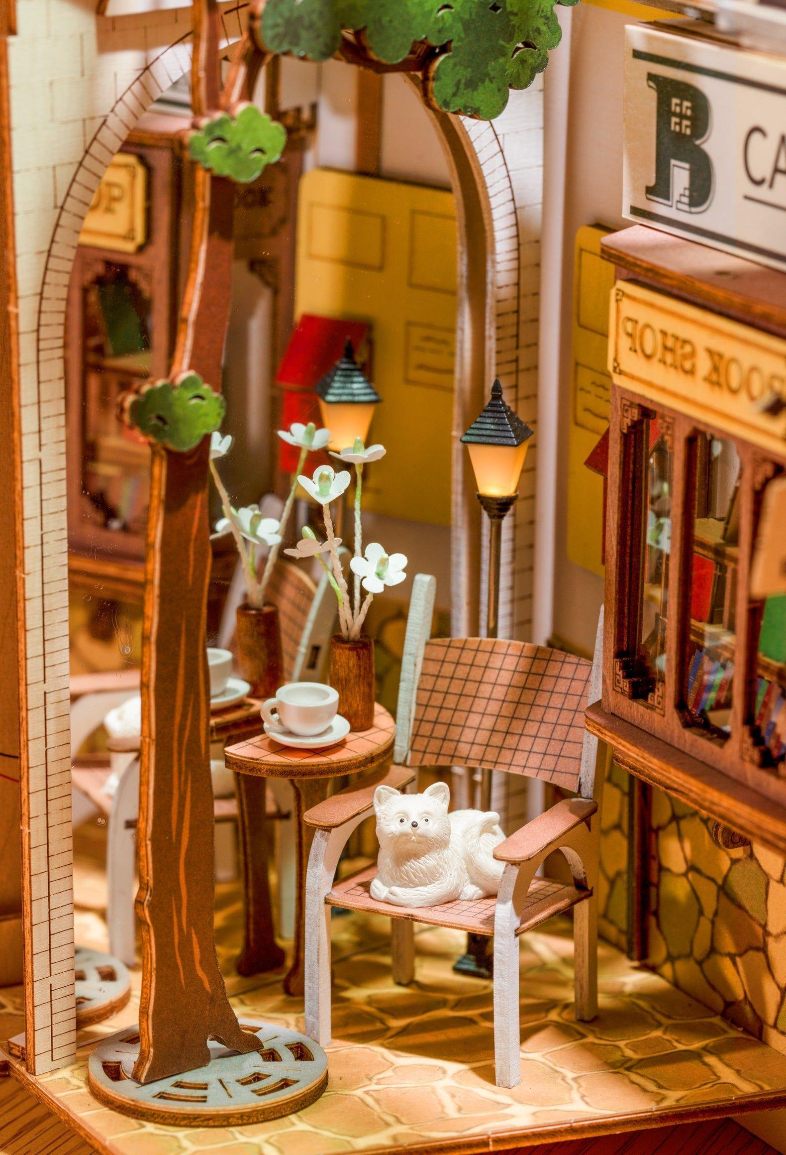 Separador de Libros Puzzle 3D Robotime - Sunshine Town Book Nook-4