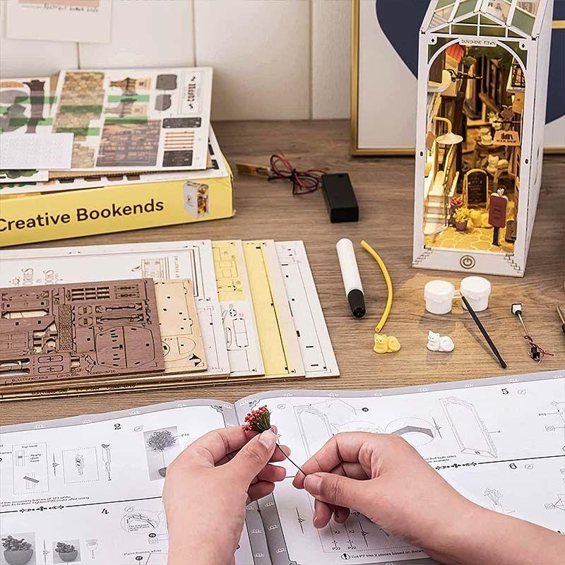 Separador de Libros Puzzle 3D Robotime - Sunshine Town Book Nook-7