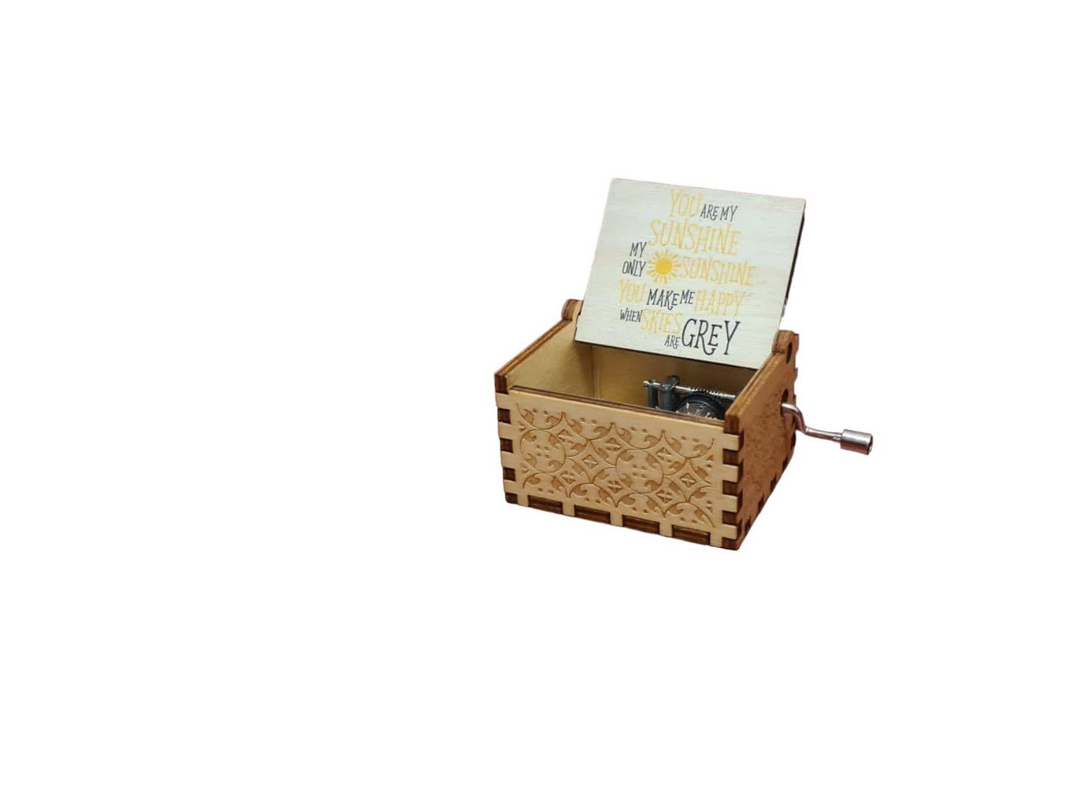 Caja Musical a Manivela “You Are My Sunshine” Yellow-2