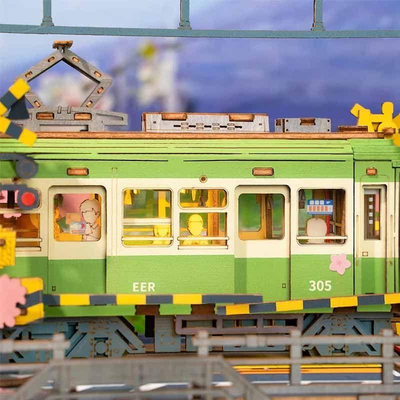 Tranvía Sakura Journey - Puzzle 3D de Madera Robotime Rolife-4