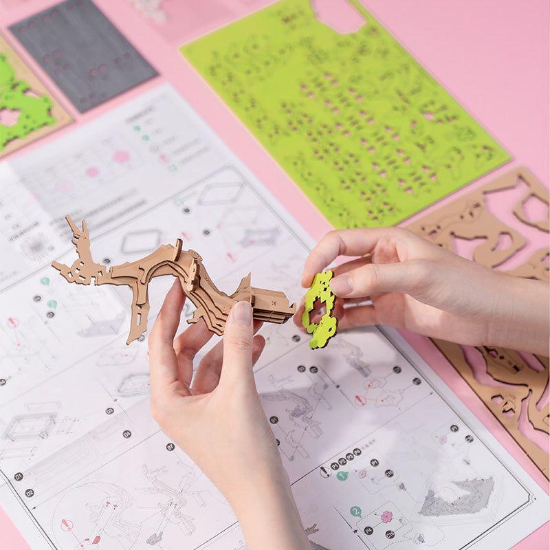 Puzzle 3D de Madera Sakura Bonsai Robotime – Arte Japonés en Miniatura-4