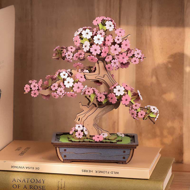 Puzzle 3D de Madera Sakura Bonsai Robotime – Arte Japonés en Miniatura-5