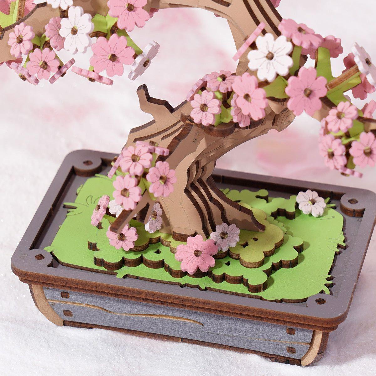 Puzzle 3D de Madera Sakura Bonsai Robotime – Arte Japonés en Miniatura-6