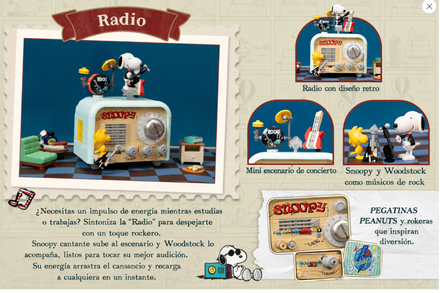 Snoopy y la Radio Retro – Set de Construcción Pantasy 86916-4