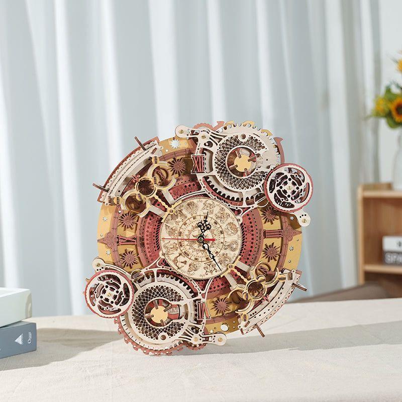 🕰️ Reloj Zodiacal de Madera Robotime – Puzzle 3D Mural Astral-3