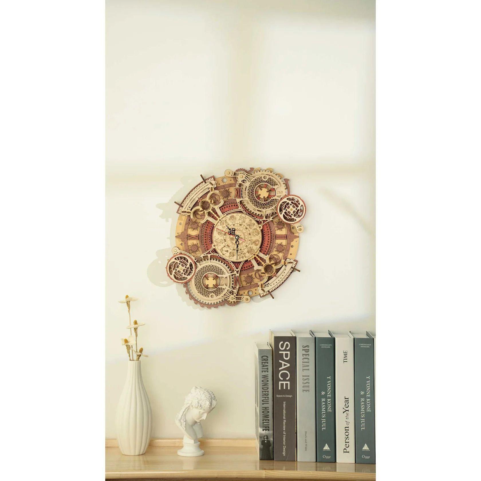🕰️ Reloj Zodiacal de Madera Robotime – Puzzle 3D Mural Astral-6