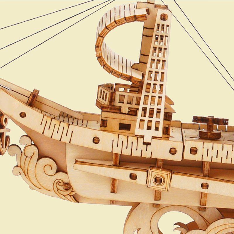 Puzzle 3D Barco Antiguo a Vela de Madera-5