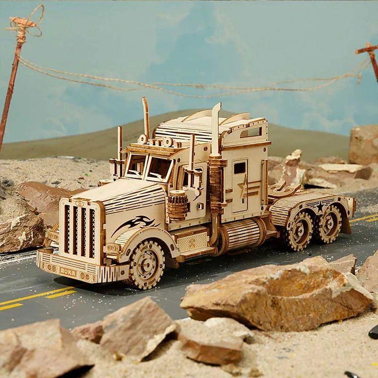 Puzzle 3D Camión de Carga Heavy Truck de Madera Robotime-4