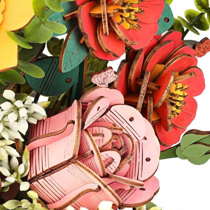 Caja de Flores de Madera - Puzzle 3D Decorativo-7