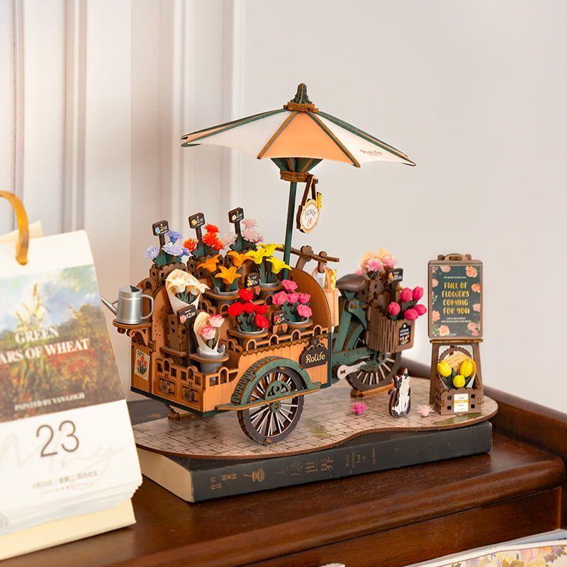 Carretilla de Flores Blossom Cart – Puzzle 3D de Madera Robotime-2