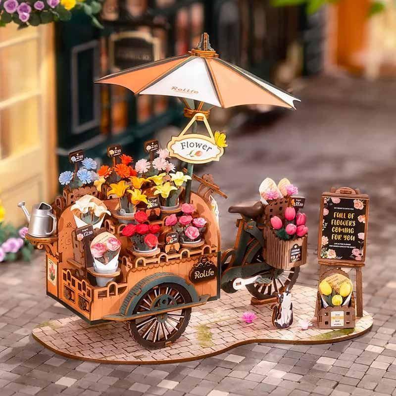 Carretilla de Flores Blossom Cart – Puzzle 3D de Madera Robotime-3